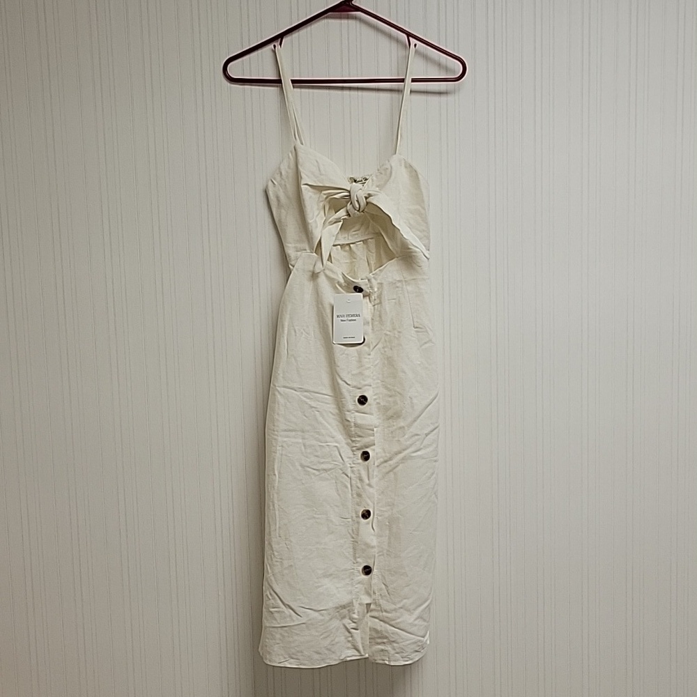 Maia Hemera cotton/polyester made in Italy tie front dress women's sz small NWT
